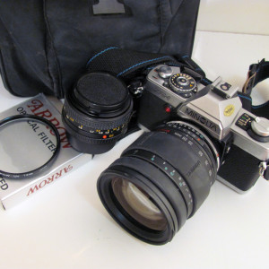 Minolta XG-1 35mm + Tamron Lens + Filter + Case